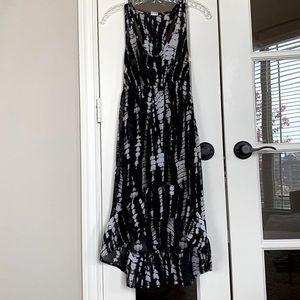 Xhilaration black & white tie dye racer back sheer swim cover-up dress, Small